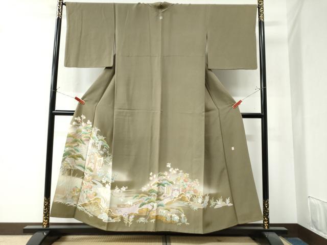 平和屋着物●豪華色留袖　作家物　駒刺繍　御所車浜松花文　暈し染め　金彩　正絹　逸品　CAAZ3434yc