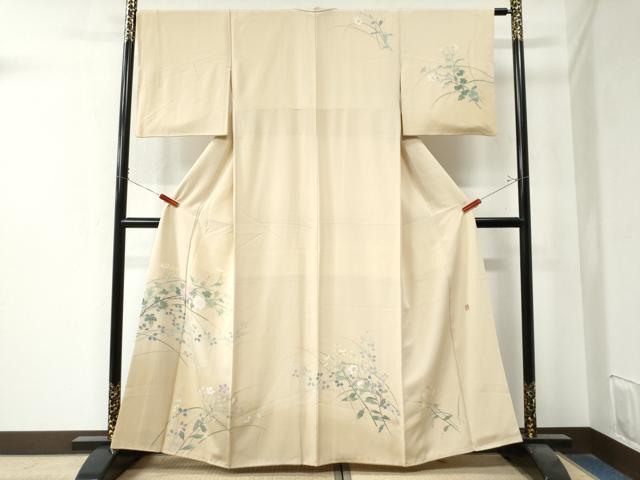 平和屋着物●訪問着　友禅　作家物　草花文　暈し染め　正絹　逸品　CAAZ3450yc