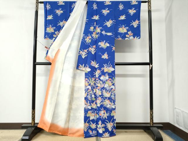 平和屋着物●訪問着　型染め　草花文　正絹　逸品　未使用　CAAZ3486yc 平和屋着物○訪問着 型染め 草花文 正絹 逸品 未使用 CAAZ3486yc