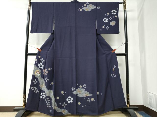 平和屋着物●京友禅の第一人者　松井青々　訪問着　道長草花文　金彩　正絹　逸品　CAAZ3498yc