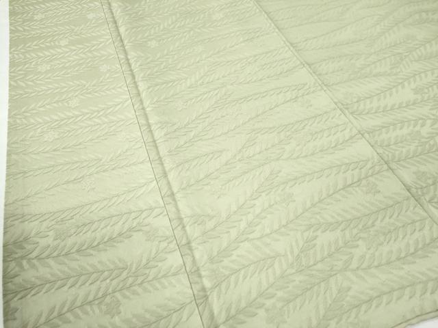 平和屋着物○上質な色無地 草花地紋 枯草色 正絹 逸品 CAAZ3538yc