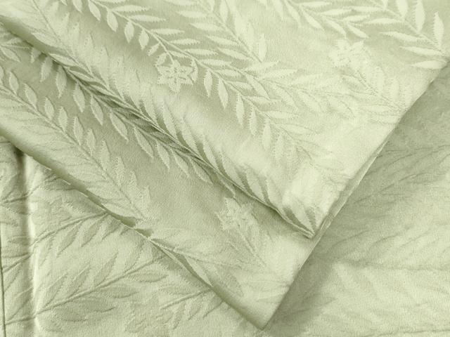 平和屋着物●上質な色無地　草花地紋　枯草色　正絹　逸品　CAAZ3538yc