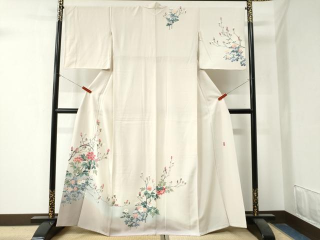 平和屋着物●訪問着　友禅　作家物　枝花文　暈し染め　正絹　逸品　CAAZ3550yc