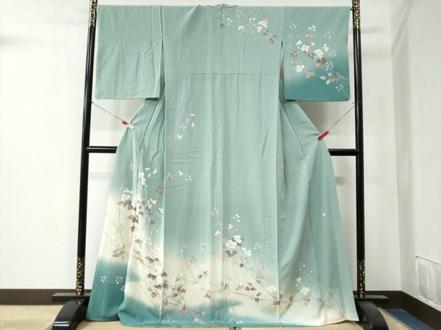 平和屋着物●訪問着　友禅　作家物　枝花文　暈し染め　正絹　逸品　CAAZ3559yc