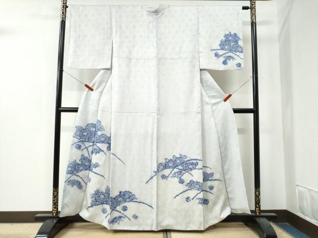 平和屋着物●訪問着　総絞り　芝草花文　正絹　逸品　CAAZ3564yc
