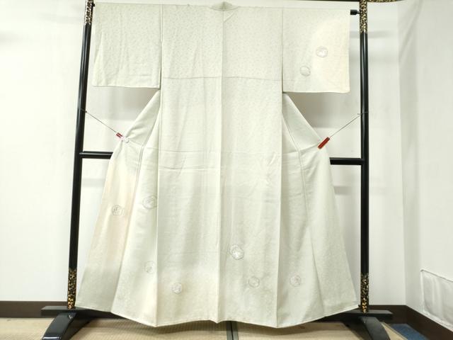 平和屋着物●訪問着　刺繍　雪輪兎草花文　暈し染め　金彩　正絹　逸品　CAAZ3565yc