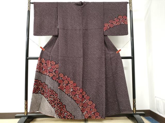 平和屋着物●訪問着　総絞り　枝花文　正絹　逸品　CAAZ3591yc