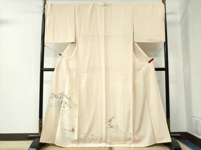 平和屋着物●訪問着　総刺繍　楽器芝草枝花文　暈し染め　金彩　正絹　逸品　CAAZ3611yc