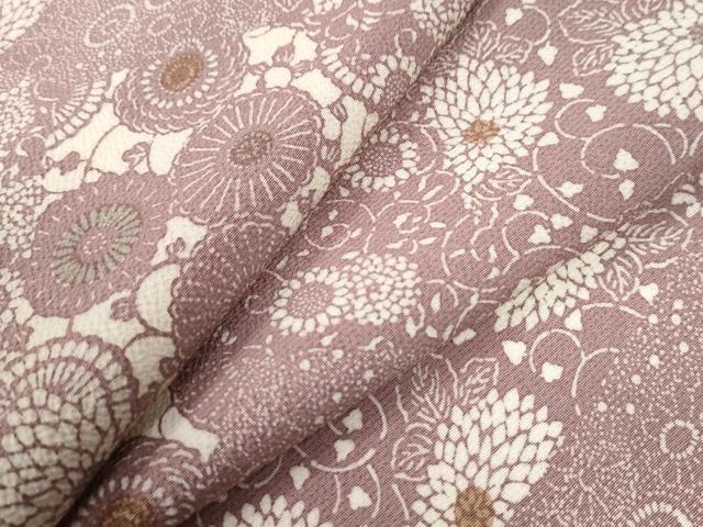 平和屋着物●上質な小紋　型染め　菊唐草文　正絹　逸品　CAAZ3613yc