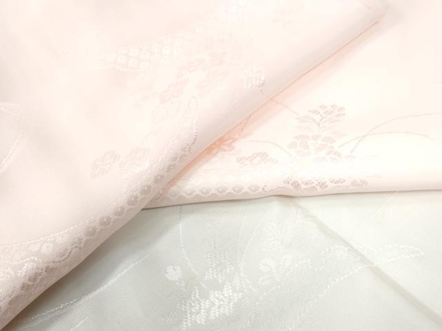 平和屋着物●長襦袢　無双仕立て　雪芝鹿の子竜田川枝花地紋　正絹　逸品　未使用　CAAZ3699yc