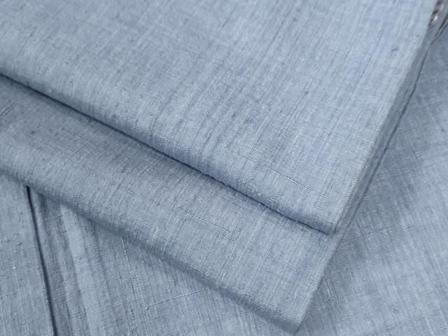 平和屋着物●本場結城紬　重要無形文化財　色無地　紅碧色　正絹　逸品　CAAZ3704yc