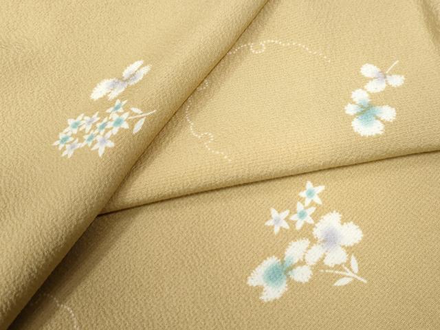平和屋着物●上質な小紋　雪輪草花文　ロング丈　正絹　逸品　CAAZ3716yc