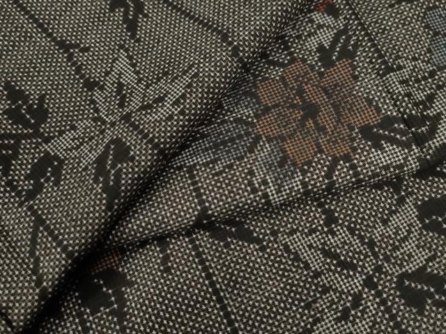 平和屋着物●本場大島紬　7マルキ　枝花文　正絹　逸品　未使用　CAAZ3746yc