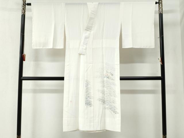 平和屋着物●長襦袢　無双仕立て　手描き　鴛鴦枝松葉文　正絹　逸品　CAAZ3804yc