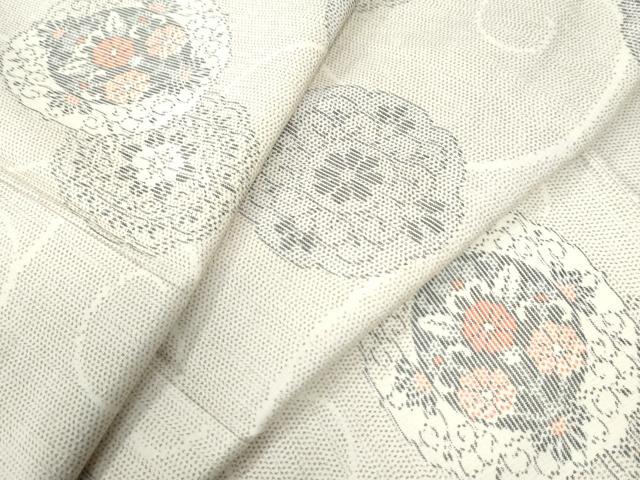 平和屋着物●上質な紬　花唐草文　正絹　逸品　未使用　CAAZ3823yc