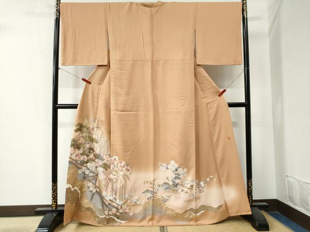 平和屋着物●豪華色留袖　作家物　枝垂れ柳花松文　暈し染め　金銀彩　正絹　逸品　CAAZ3826yc