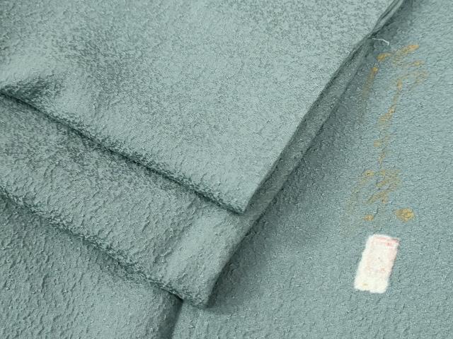 平和屋着物●上質な色無地　作家物　草木染　紋意匠　浅縹色　三越扱い　正絹　逸品　CAAZ3851yc