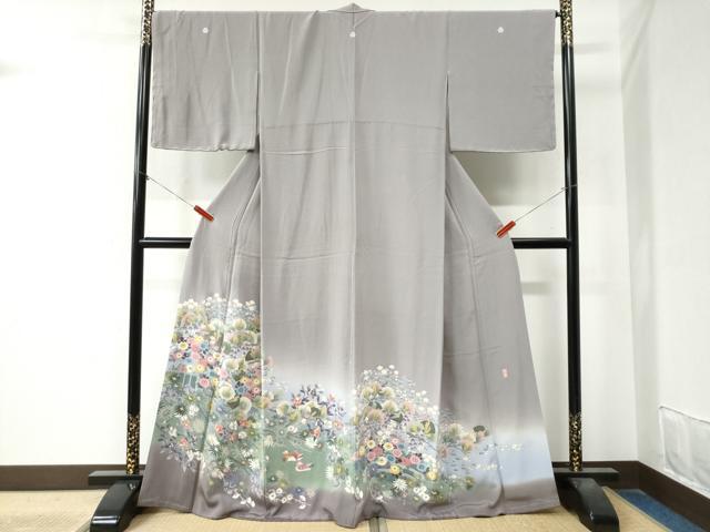 平和屋着物●本加賀友禅作家　村下信幸　色留袖　草花文　暈し染め　正絹　逸品　CAAZ3858yc