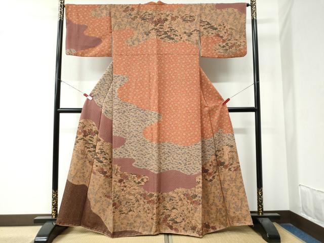 平和屋着物●訪問着　道長風景松竹梅　正絹　逸品　未使用　CAAZ3879yc