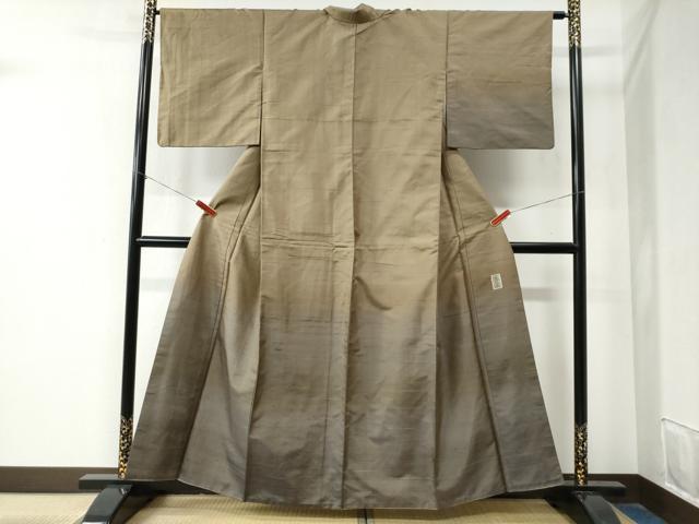 平和屋着物●訪問着　紬地　漢方草木染　霞文　正絹　逸品　CAAZ3927yc