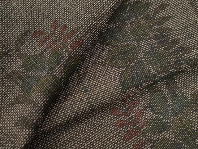 平和屋着物●本場大島紬　9マルキ　草花文　正絹　逸品　CAAZ3943yc