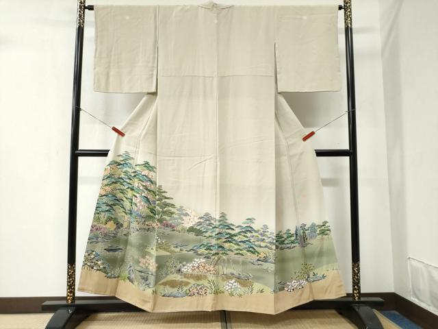 平和屋着物●京加賀友禅　松本健一　色留袖　水辺松竹梅風景文　暈し染め　正絹　逸品　CAAZ3972yc