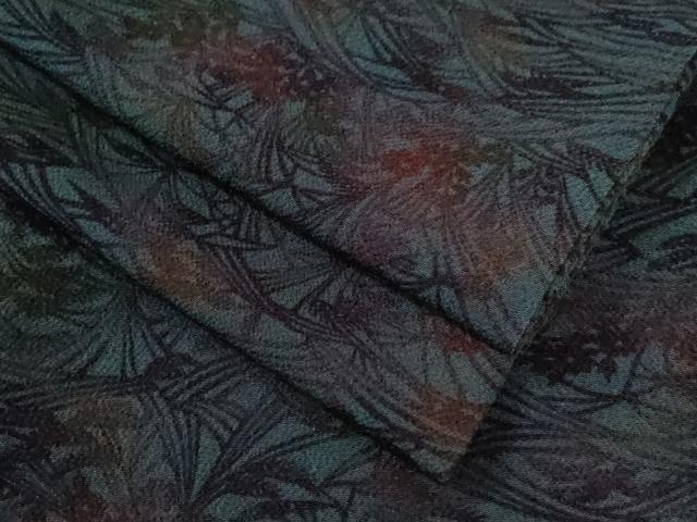 平和屋着物●上質な小紋　藍　型染め　草花文　正絹　逸品　CAAZ3986yc