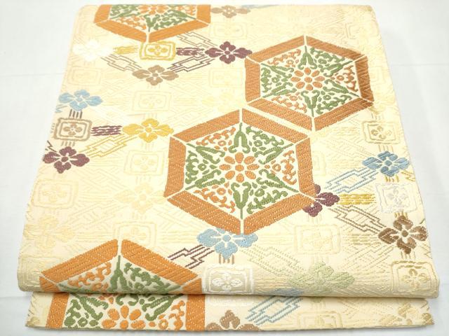 平和屋着物●六通柄袋帯　唐織　蜀紅異文　正絹　逸品　CAAZ4033hy