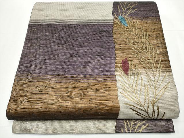 平和屋着物●六通柄袋帯　雲風車　金糸　正絹　逸品　CAAZ4039hy