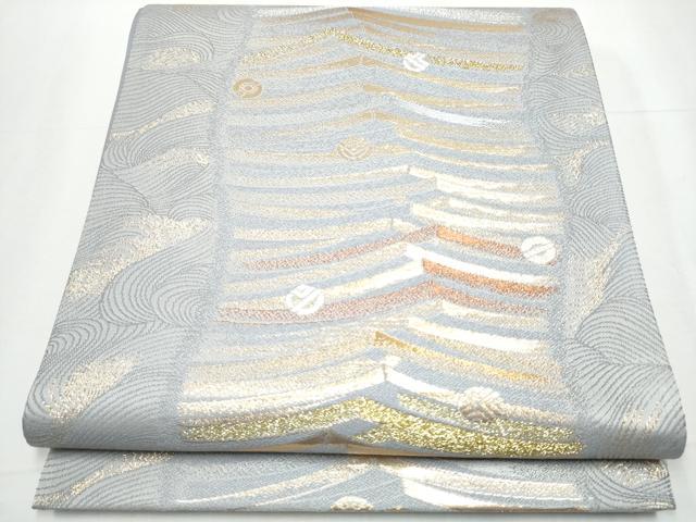 平和屋着物●六通柄袋帯　霞吉祥文　金銀糸　正絹　逸品　CAAZ4051hy