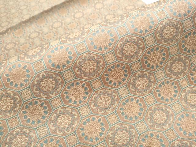 平和屋着物●本場筑前博多織　両面　全通柄　京袋帯　蜀江花文　献上　正絹　逸品　CAAZ4053hy 平和屋着物○本場筑前博多織 両面 全通柄 京袋帯 蜀江花文