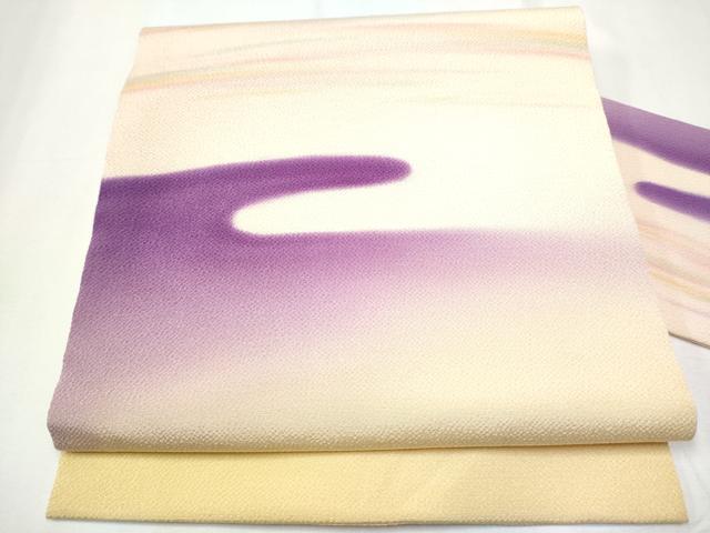 平和屋着物●九寸名古屋帯　作家物　創作集団彩　霞文　鬼しぼ縮緬　正絹　逸品　CAAZ4094hy