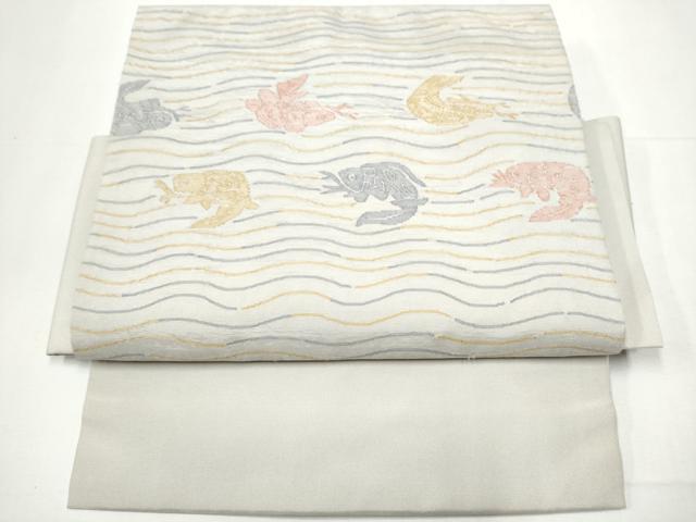 平和屋着物●つけ帯　名物裂　荒磯　正絹　逸品　CAAZ4097hy