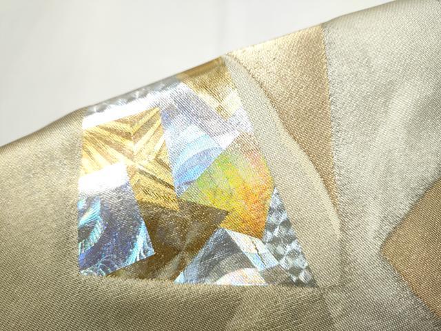 平和屋着物●金彩友禅作家　金彩の魔術師　堀省平　金煌織　ワンタッチつけ帯　箔散らし文　金銀彩　正絹　逸品　CAAZ4099hy 平和屋着物○金彩友禅作家 金彩の魔術師 堀省平 金煌