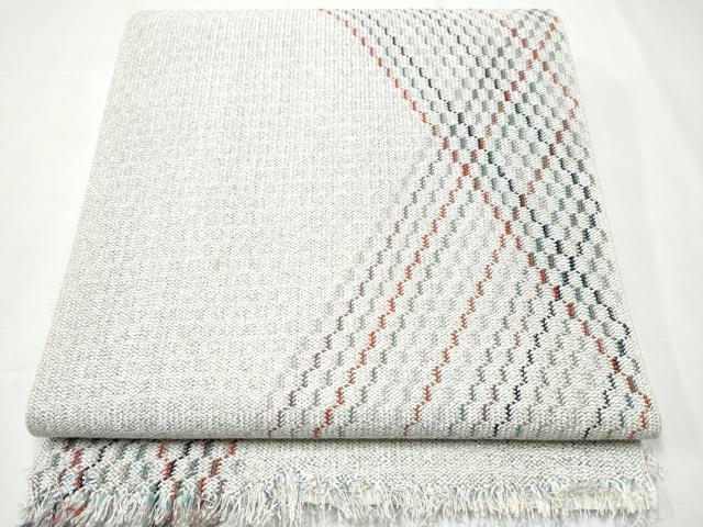 平和屋着物●西陣　都織物謹製　全通柄袋帯　組織　斜線文　金銀糸　証紙付き　正絹　逸品　未使用　CAAZ4117hy