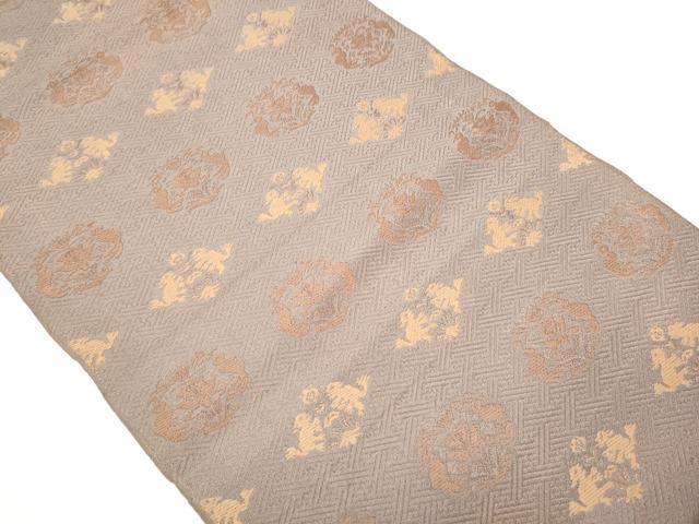 平和屋着物●全通柄　京袋帯　向かい鳥動物文　正絹　逸品　CAAZ4122hy 平和屋着物○全通柄 京袋帯 向かい鳥動物文 正絹 逸品 CAAZ4122hy