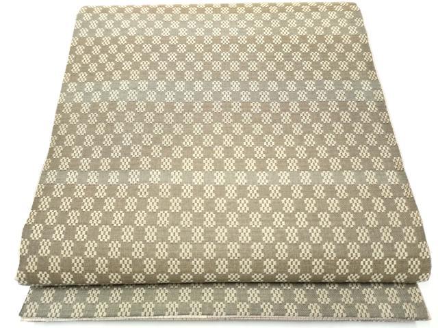 平和屋着物○両面 全通柄袋帯 本場大島紬地 花織 舞葉文