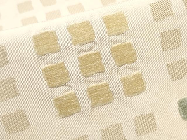 平和屋着物○太鼓柄袋帯 モール織 市松文 正絹 逸品 CAAZ4135hy