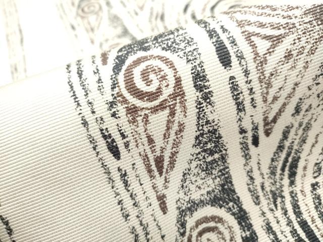 平和屋着物○西陣 両面 全通柄袋帯 渦巻き 反端付き 正絹 逸品