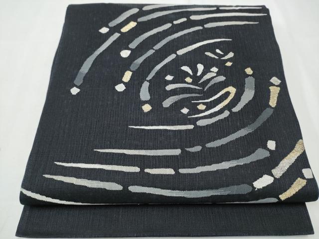 平和屋着物▽スリーシーズン　春夏秋　太鼓柄袋帯　抽象文　金銀糸　正絹　逸品　CAAZ4140hy