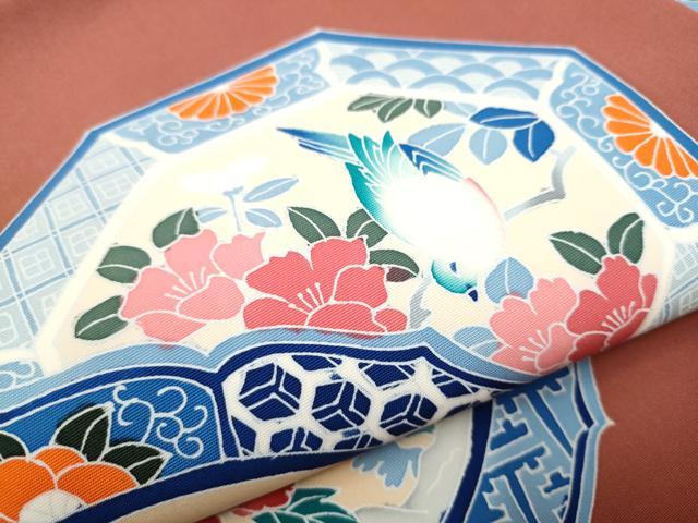 平和屋着物●塩瀬　九寸名古屋帯　友禅　絵皿花蝶文　正絹　逸品　CAAZ4159hy 平和屋着物○塩瀬 九寸名古屋帯 友禅 絵皿花蝶文 正絹