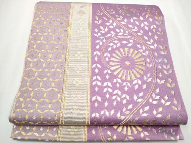 平和屋着物●龍村平蔵製　六通柄　本袋帯　源氏印簾文　花間道　金糸　正絹　逸品　CAAZ4217hy