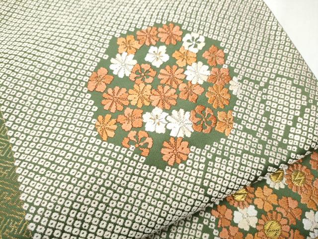 平和屋着物○西陣 河合美術織物謹製 六通柄袋帯 唐織 花丸文