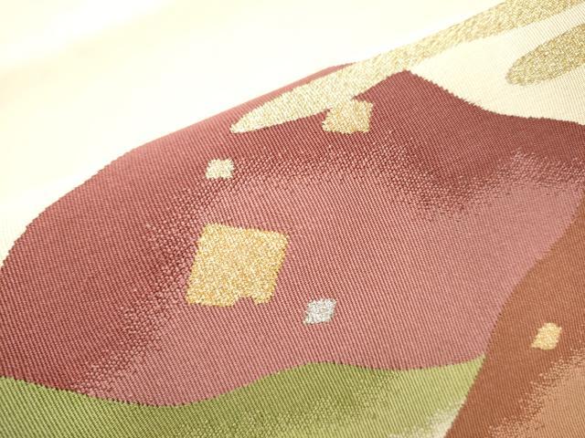 平和屋着物○八寸名古屋帯 綴れ 遠山文 金銀糸 正絹 逸品 CAAZ4390hy