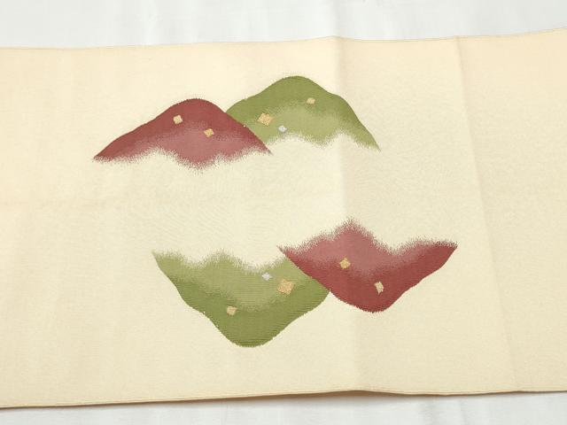 平和屋着物○八寸名古屋帯 綴れ 遠山文 金銀糸 正絹 逸品 CAAZ4390hy