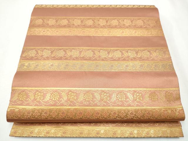 平和屋着物●西陣織　陰山織物謹製　箔屋清兵衛　六通柄袋帯　名物裂間道　金糸　正絹　逸品　CAAZ4397hy