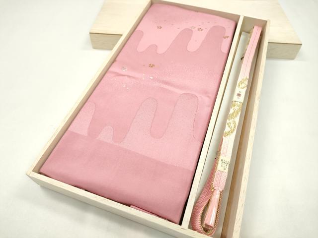平和屋着物●和装小物　帯締め・帯揚げセット　舞桜文　金銀彩　逸品　未使用　CAAZ6224ju