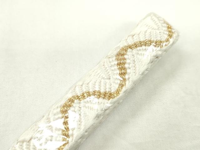 平和屋着物●和装小物　帯締め・帯揚げセット　礼装用　亀房付き　雲重ね枝花吉祥文　金糸　逸品　未使用　CAAZ6240ju 平和屋着物○和装小物 帯締め・帯揚げセット 礼装用 亀房付き 雲重ね