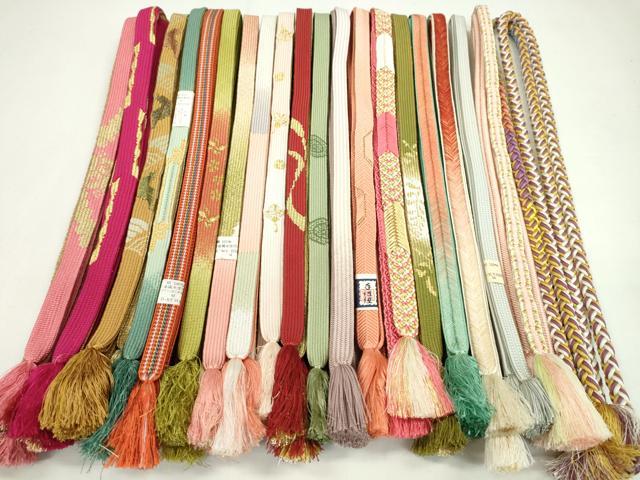 平和屋着物●和装小物　帯締め20本セット　高麗組　冠組　大和組　金糸　未使用あり　逸品　CAAZ6246ju