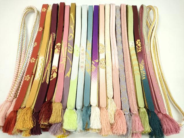 平和屋着物●和装小物　帯締め20本セット　高麗組　唐組　笹浪組　金糸　未使用あり　逸品　CAAZ6252ju
